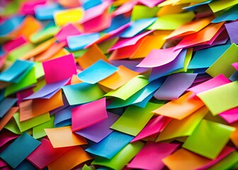 Colorful Sticky Notes Worm's Eye View - Macro Photography of Adhesive Notes