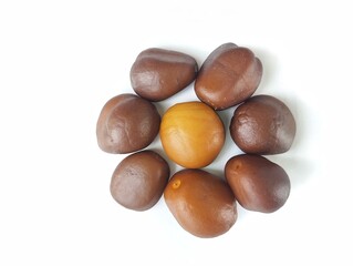 Salak seeds isolated on white background 