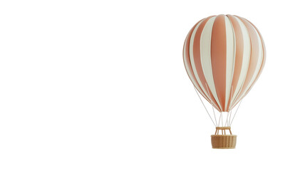 Fototapeta premium A Miniature Hot Air Balloon Figurine Placed on a White Background, Perfect for Crafting Projects, Home Decor, and Artistic Displays.
