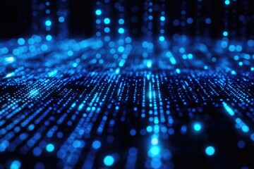 Fototapeta premium A futuristic circuit board illuminated with blue LED lights.