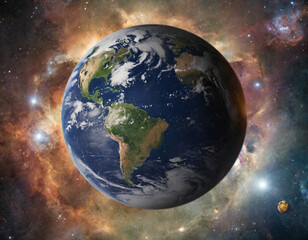 Earth in a beautiful solar system
