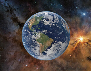 Earth in a beautiful solar system