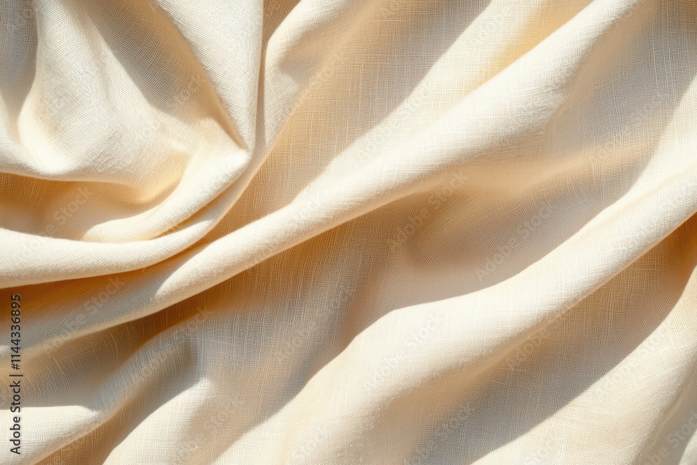 Poster soft textured cream fabric with elegant drapery and subtle patterns