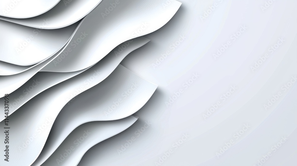 Poster elegant white waves on soft background for modern design concepts