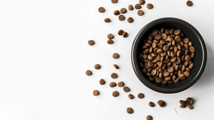 Overflowing Bowl of Nutritious Dry Dog Food
