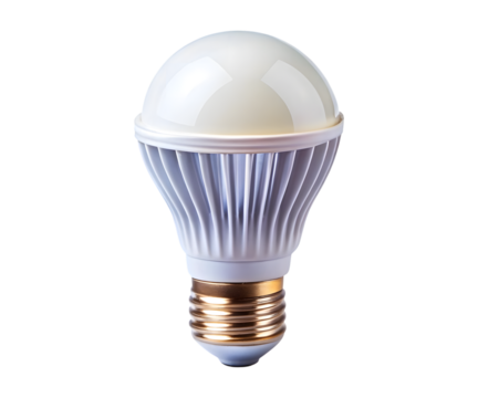 led light bulb isolated on transparent background, cut out, PNG