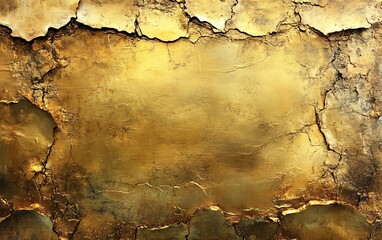 Obraz premium Cracked gold textured surface background.
