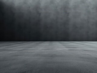 Empty black concrete floor studio background for presentations, space,scene