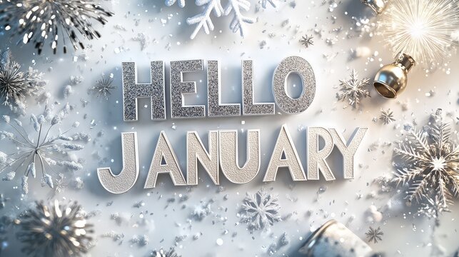 Festive Hello January Illustration - Powered by Adobe