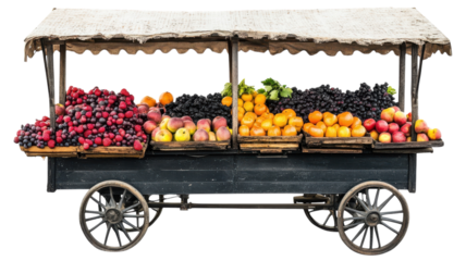 Explore a Vibrant Mobile Fruit Stand Filled with a Wide Variety of Fresh Fruits Perfect for Any Healthy Lifestyle and Culinary Adventures.