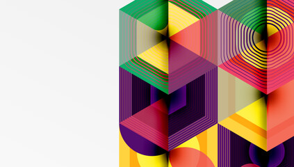 Obraz premium Hexagons, diamonds pattern. Geometric repeating hexagon background