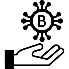 Bitcoin vector icon with an isolated background