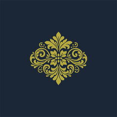 golden decorative elements. Vintage decor floral collection.