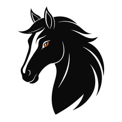 Elegant Black and White Horse Head Logo
