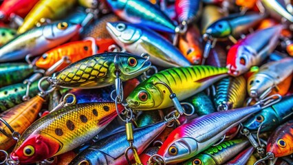 Fototapeta premium Fishing Hooks, Lures, Tackle, Bait, Fish, Angling, Sport Fishing, Fishing Gear, Fishing Equipment, Fishing Supplies, Outdoor Recreation, Water Sports