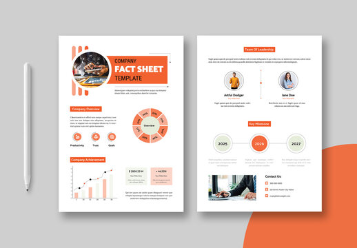 Company Fact Sheet Template Layout