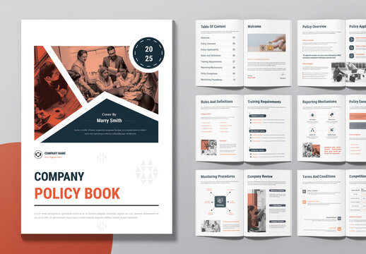 Company Policy Book Brochure Template