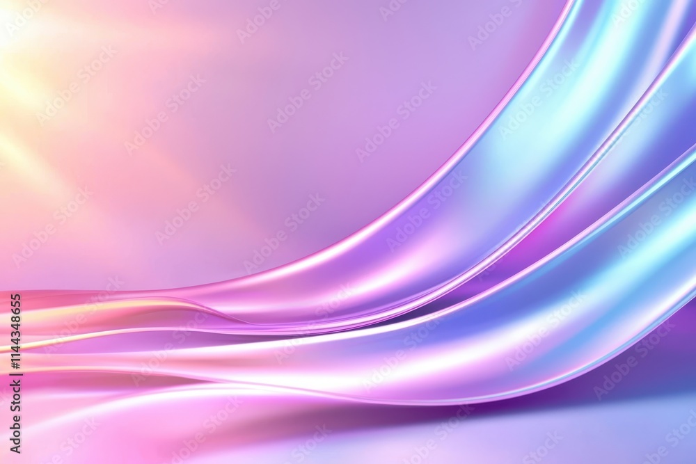 Aufkleber soft waves of colorful fabric flowing in abstract composition