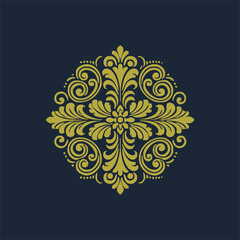 golden decorative elements. Vintage decor floral collection.