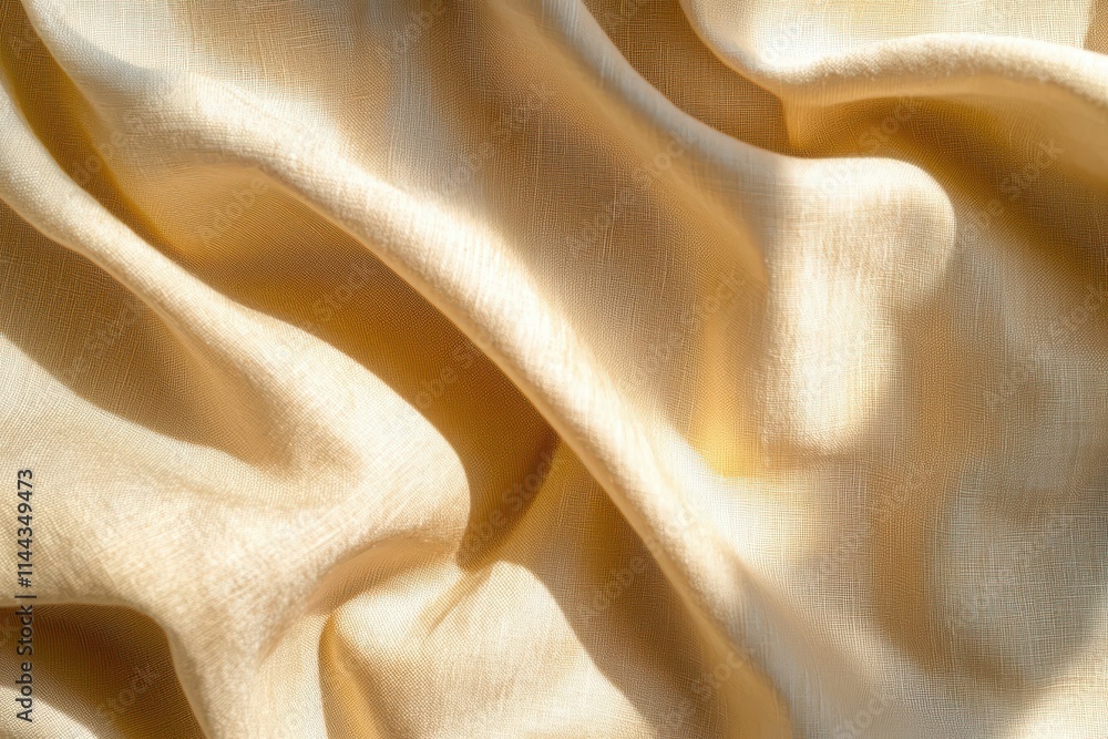 Poster soft cream fabric texture with gentle waves and drape patterns