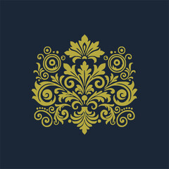 golden decorative elements. Vintage decor floral collection.