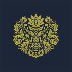 golden decorative elements. Vintage decor floral collection.