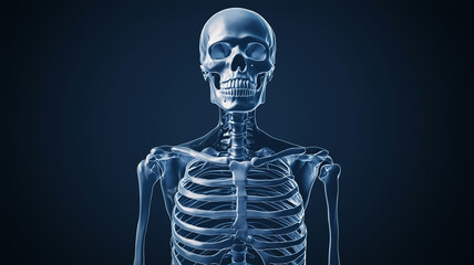X線写真で見える全身の人間の骸骨