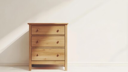 Modern Minimalist Wooden Dresser in Natural Light
