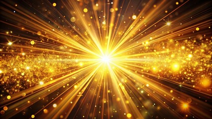 Golden Light Rays Abstract Festive Design - Luxury Holiday Background