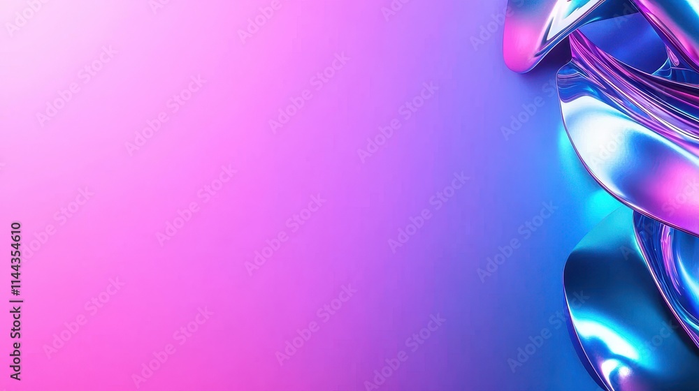 Poster vibrant abstract background with colorful curves and light reflections