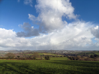 Stormy Skies over a Cornish Landscape.