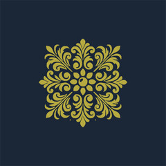 golden decorative elements. Vintage decor floral collection.