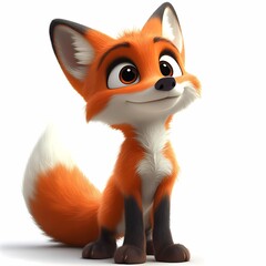 Obraz premium Majestic Fox Illustration on White Background