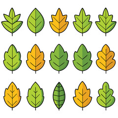 A set of natural tree icon vector illustration
