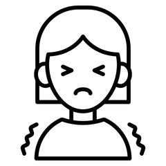 아픈 여자 환자 아이콘