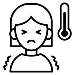 체온이 높은 감기 환자 아이콘