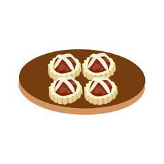 Pineapple Jam Tarts Chinese New year food clipart 