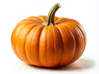 Obraz premium Isolated Pumpkin, White Background, Autumn Harvest, Fall Photography, Halloween Pumpkin, Thanksgiving Pumpkin, Gourd, Vegetable, Food Photography, Stock Photo