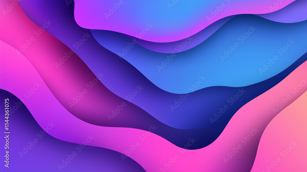 Poster colorful abstract waves create a vibrant background design showcasing smooth gradients in shades of 