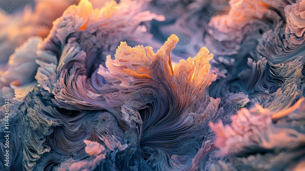 Leinwandbilder Calming inflation impact visualization abstract art digital environment soft flowing patterns tranquil atmosphere