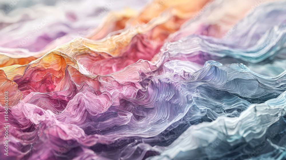 Fototapete Visualizing credit volatility through waves abstract art digital design colorful textures close-up perspective