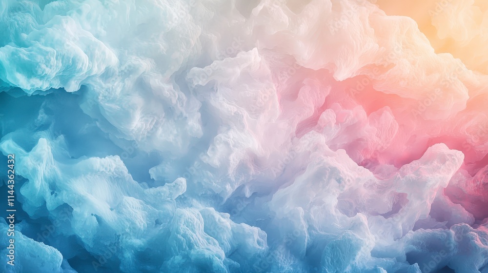 Poster gentle fluctuations in soft clouds an abstract digital art scene of calm and tranquility