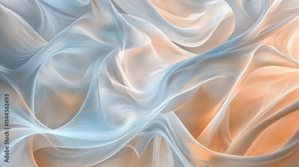 Leinwandbilder flowing curves of colorful visual impact abstract art digital design soft palette close-up view aest