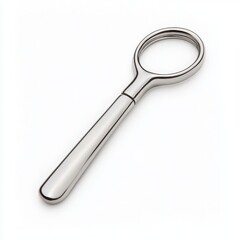 Metallic tool with a circular handle, white isolated background.