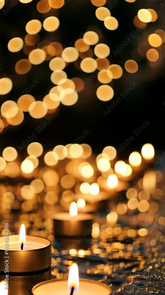 Aufkleber soft candlelight creates a warm and inviting atmosphere with glowing bokeh effects in the background