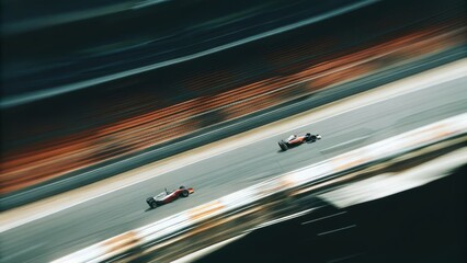 Blur motion of racing cars