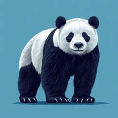 Naklejka premium Sleek Panda Emblem - Contemporary Vector Design