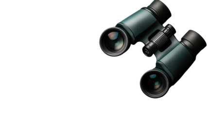 Exploring the Outdoors with a Pair of Binoculars Resting on Dark Green Background for Adventure and Nature Photography.