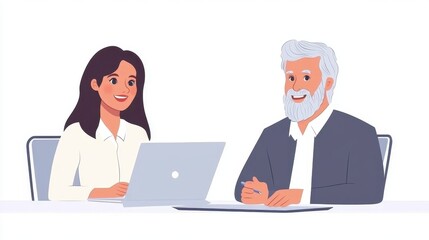 Two coworkers are actively discussing work issues in the office
