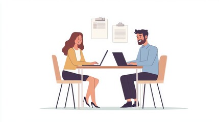 Two coworkers are actively discussing work issues in the office
